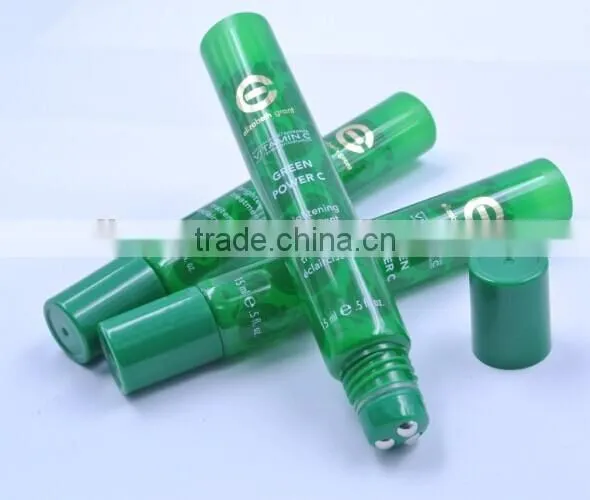 15ml Lip gloss container with three ball insert,cosmetic flexible tube packaging