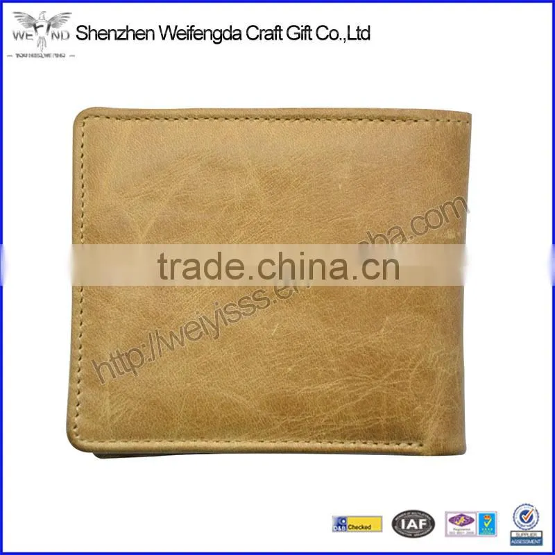 Top grade brown cowhide rfid blocking genuine leather RFID wallet