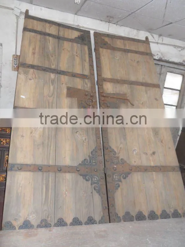 Chinese Antique Shanxi Soild Wood Big Red Garden Door