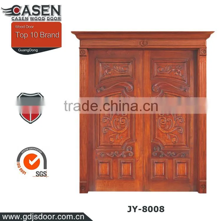 flower carving double swing mahogany villa entrance wood design door