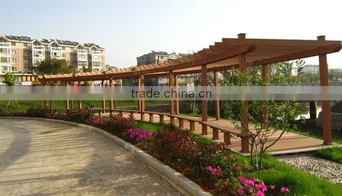 easy installation and non-fade eco-friendly wood plastic composite garden arbour