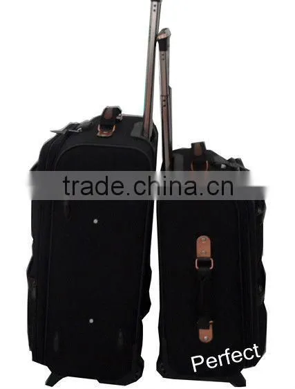 2013 New Retro classic soft side trolley case rubber on aluminum wheel