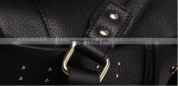 rivet decoration pu leather backpack bag custom made