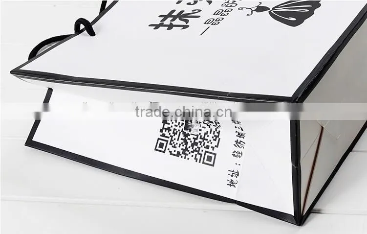 Ivory board paper bag ,shopping bags,promotion bag ,rope handle , customized printing is welcome