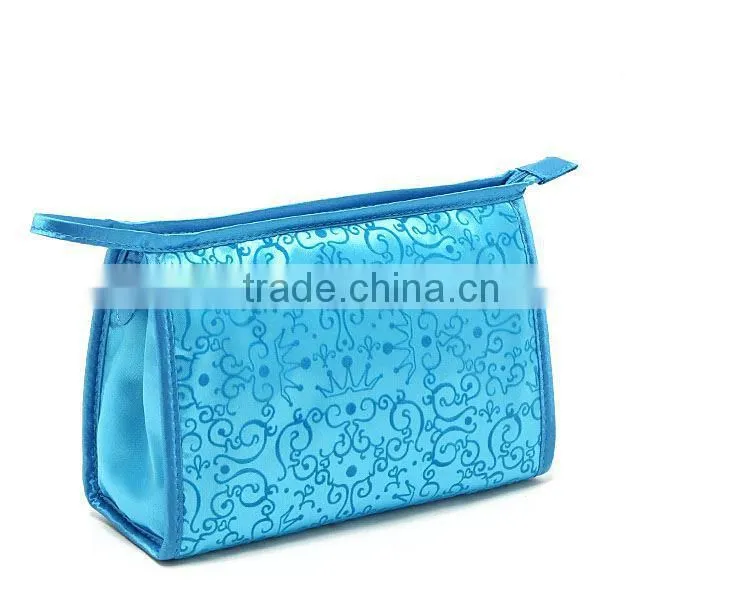 Promotional Blue Satin cosmetic bags