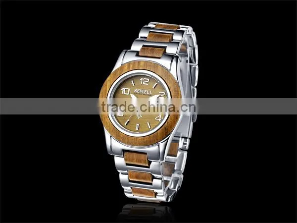 Bewell Men Watch Ceramic And Stainless steel Strap Wristwatch