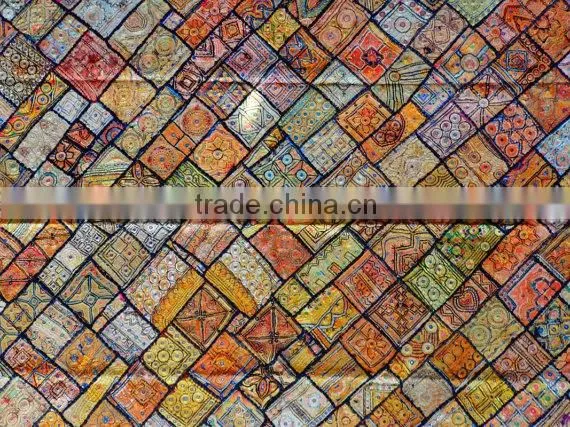 Handmade Vintage Maharaja Carpet, Patchwork Rug old, Antique Luxury Wall Art, Royal Wall hanging, King Carpet, Rectangle