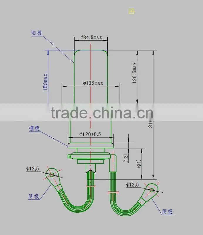 High frequency electron tube power tube electron tube FU-834FA