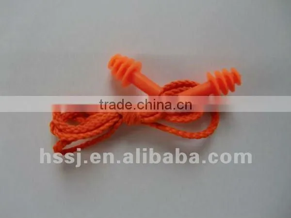 2016 orange TPR 4-layer TPR ear plugs CE approved safety silicone/TPR ear plugs with string for sale