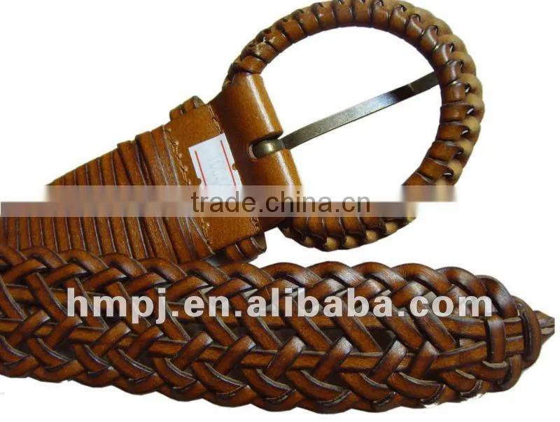 Genuine Woman's Braided Leather Belt