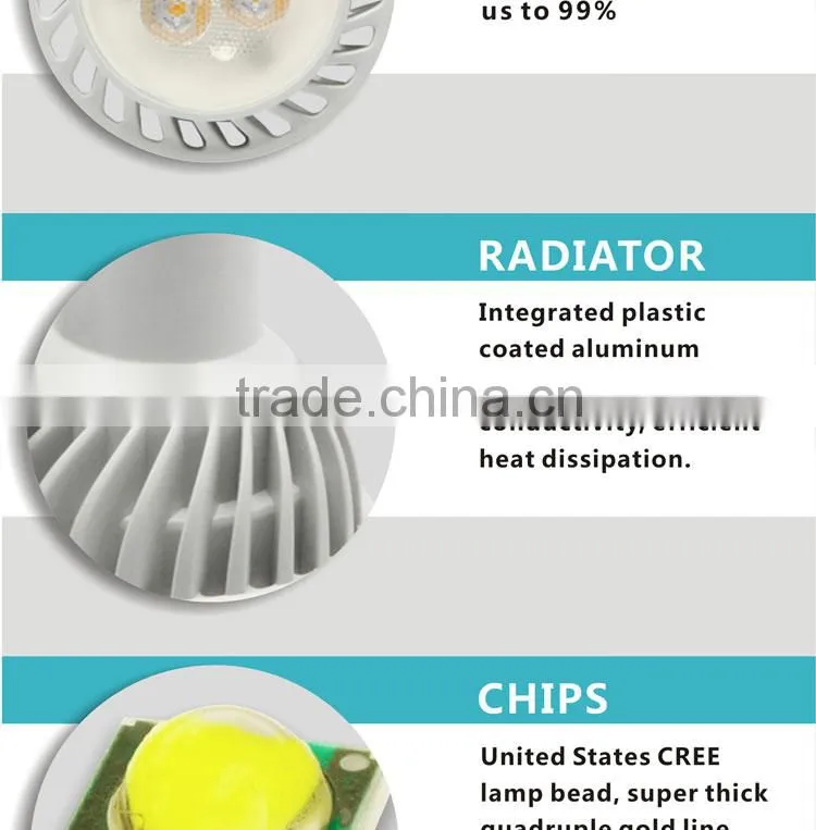 LED spotlight GU10 series 3W warm white cool white gu10 led spotlight spot bulb AC85-265V