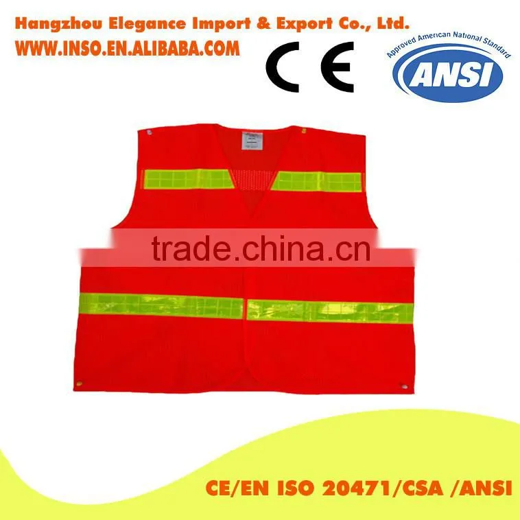 Made In China Excellent Material YELLOW high visibility glow in dark safety vest