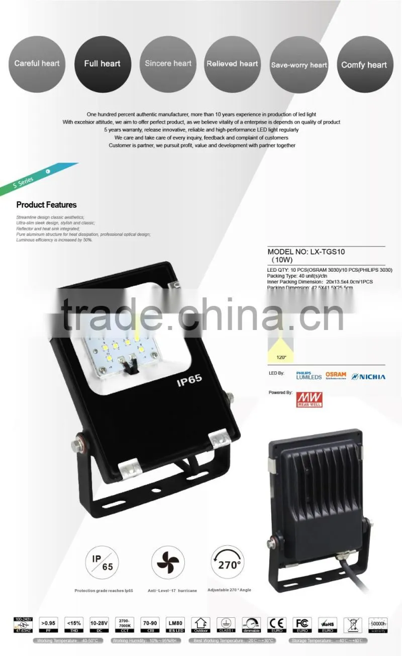 2016 CE Rohs Approved Free Lighting Design Promotional Price Shenzhen Factory Whole Sale Products 10W LED Floodlight