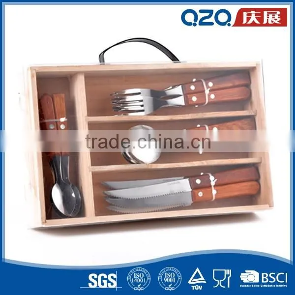 Promotion modern western cuisine wooden handle spoon and fork factory