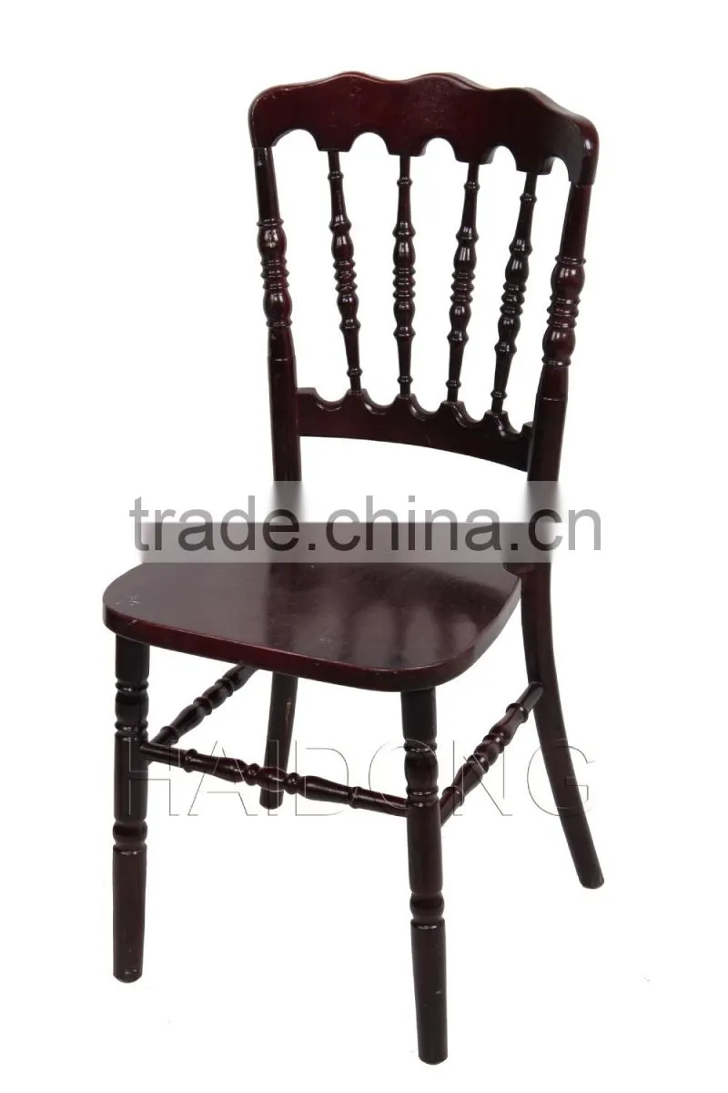 Commercial furniture dark brown hotel Wooden napoleon chair