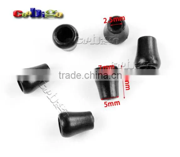 3/32"(2.5mm) Small Plastic Bell Stopper Cord Ends For Apparel Sportwear Paracord Rope Accessories #FLS184-B