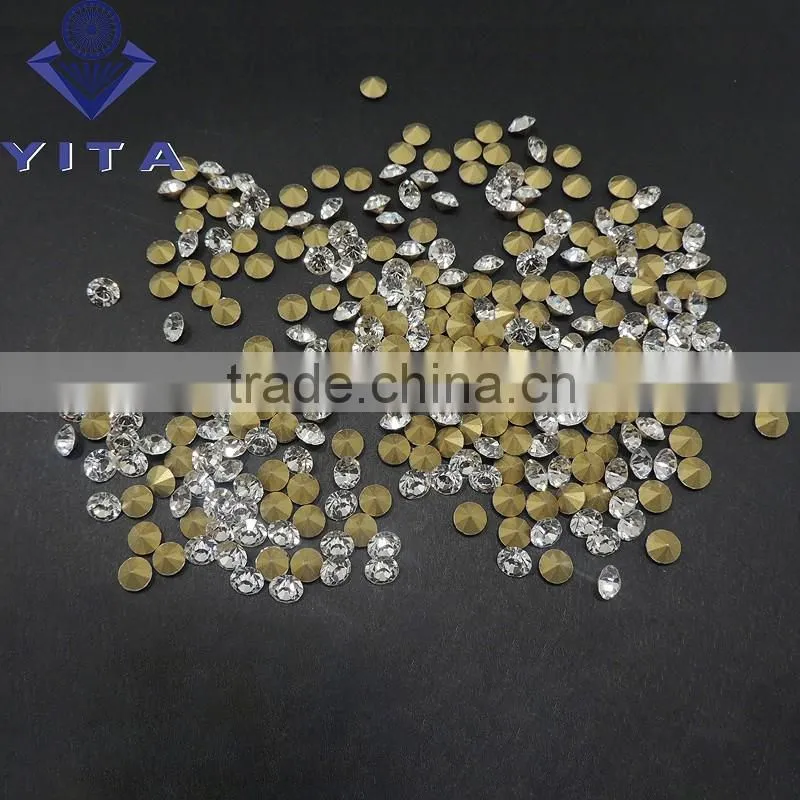 Popular wholesale ss7 2.2mm white glass rhinestone;pointback shape rhinestone;shiny point back glass chatons