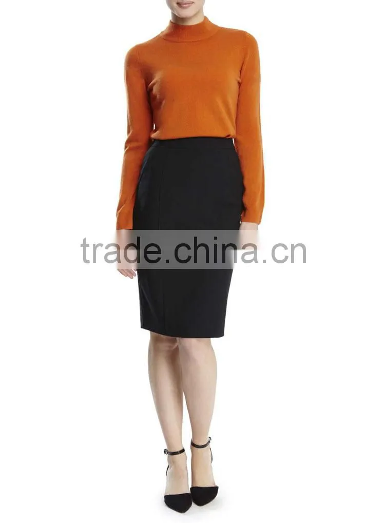2015 Latest Women Fashion Petite Black Pencil Skirt