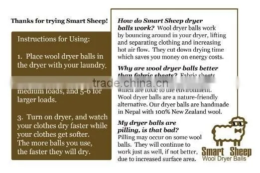 100% Eco Friendly Organic New Zealand Wool Dryer Balls