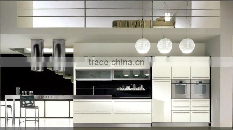 Modern mix style melamine mixed lacquer kitchen cabinet