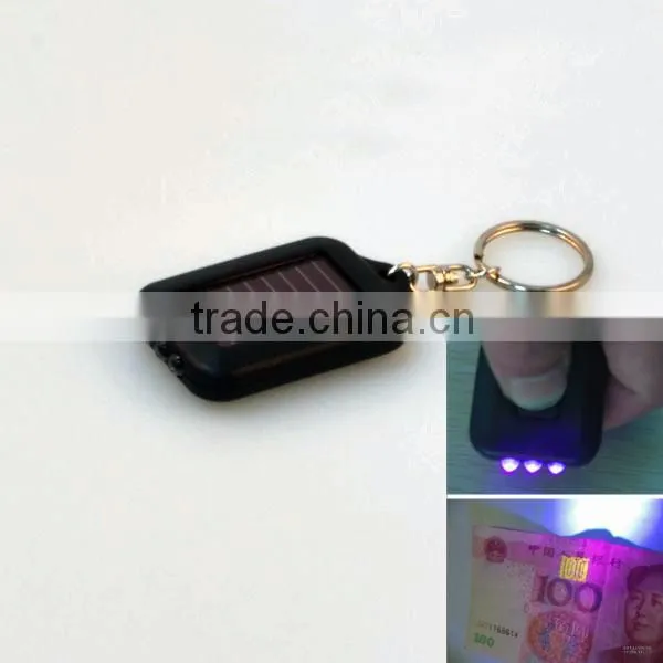 3 LED Solar Key Chain Promotion Gift UV Light Keychain