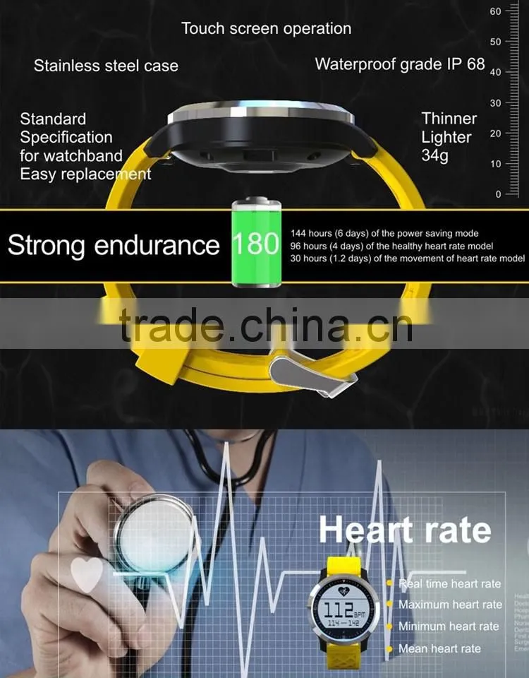 F69 Waterproof Smart Watch IP68 Professional for Swiming Helthy Heart Rate Sleep Monitor Anti Lost Smartwatch for Iphone 6S 6 5
