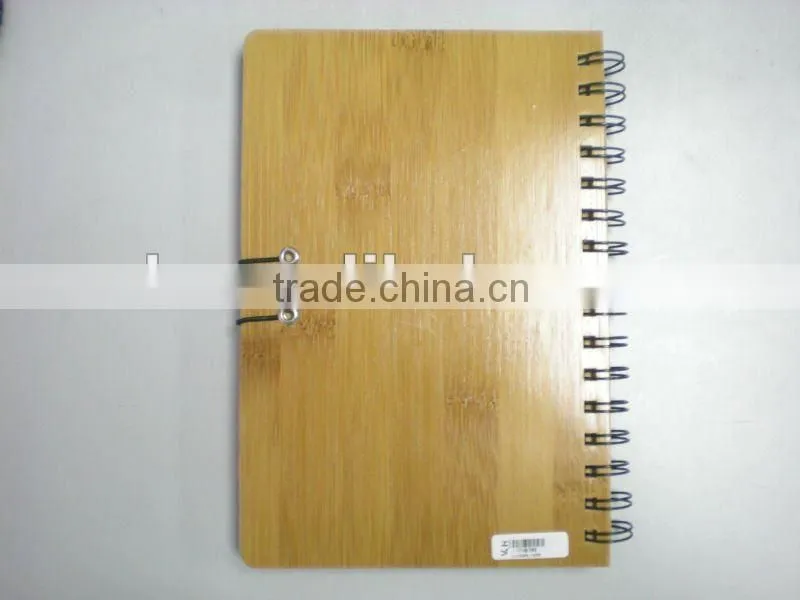 New design spiral bamboo jotter with elastic closure