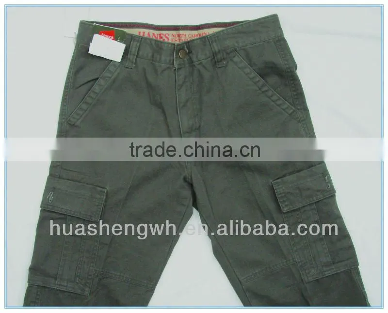 khaki man's fashion cotton casual trousers pants 2013 Manufacturer