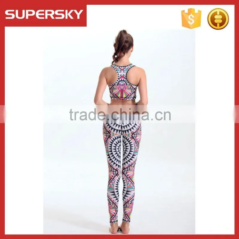 K-827 Fashion Ladies Sublimation Printed Fitness Yoga Wear Sport Yoga Wear For Women