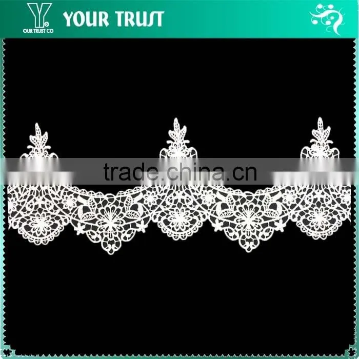 Width 14.0 Centimeter White Stretch Tape Trim Spandex Jacquard Elastic Lace