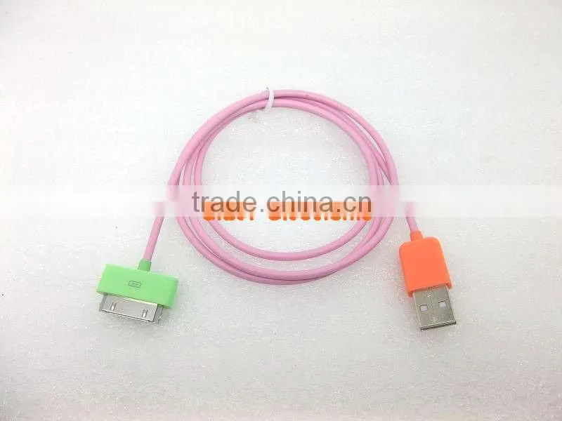 colorful usb data charger cable for iphone/ipad/ipod