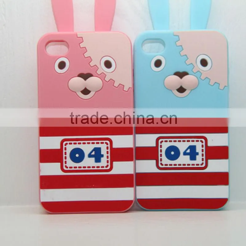 2013 the most popular custom cartoon design silicone mobile phone cases for Prison Rabbit