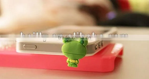 2013 the most cute 3D mini cartoon design silicone earphone dust plug
