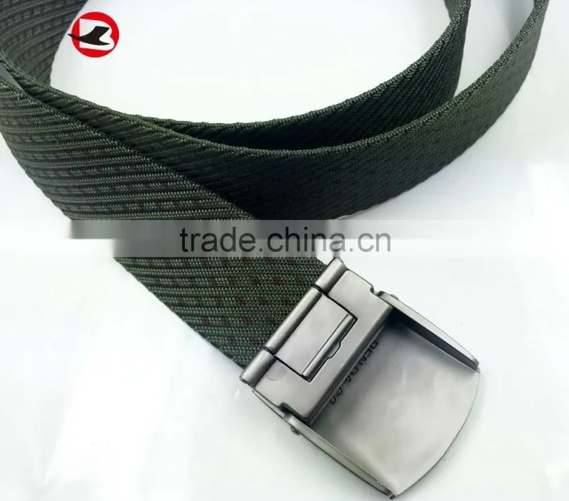 Green nylon army belts with good quality fabric webbing belt