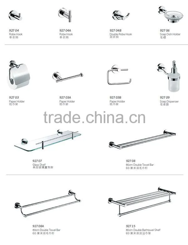 Stainless steel bathroom accessories,wall mounted double coat hooks 92704B