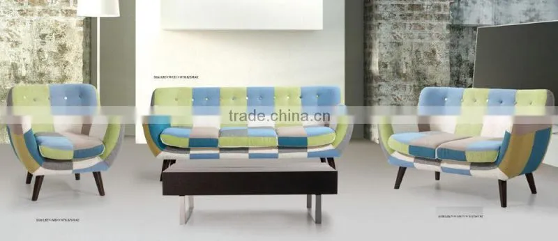 Wood and PU leather /fabric sofa set designs