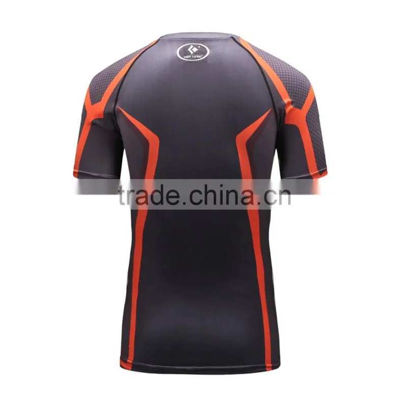 2016 New Design Online Wholesale Shop Gym Fintess Sport Printing T Shirts Fast Drying Fitness GYM Base Layer Tops