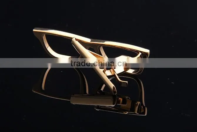 Mens Tie Clip,Custom Tie Clip,Silver/Gold Glasses Tie Clip