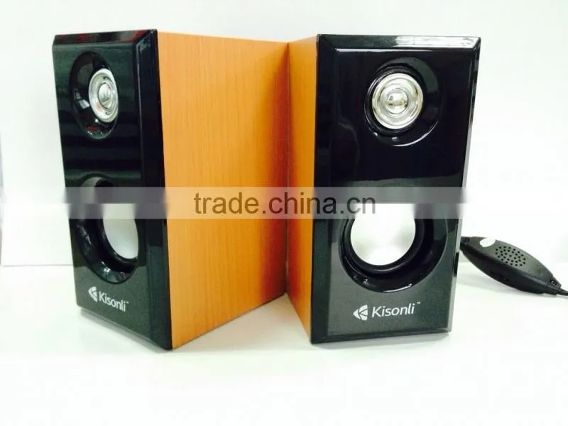 Professional Computer Speakers Wooden Sound Box, USB 2.0 Mini Audio Multimedia Speaker
