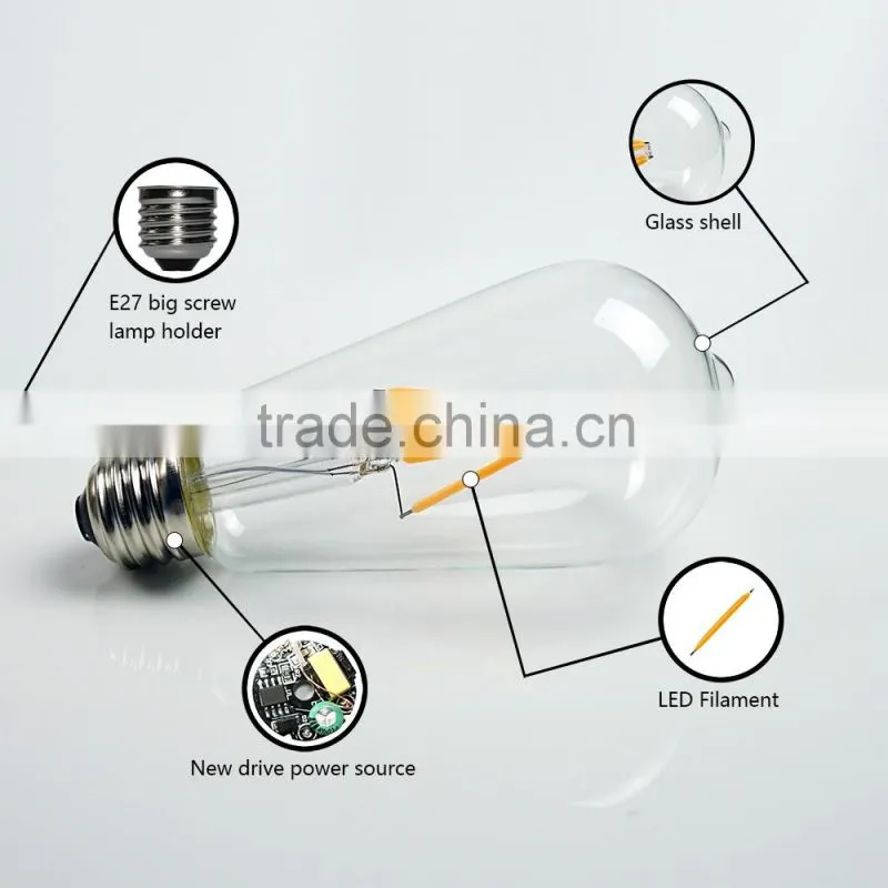 Vintage retro indoor dimmable ST58 E26 E27 B22 low energy 3w Edison led lights led bulb