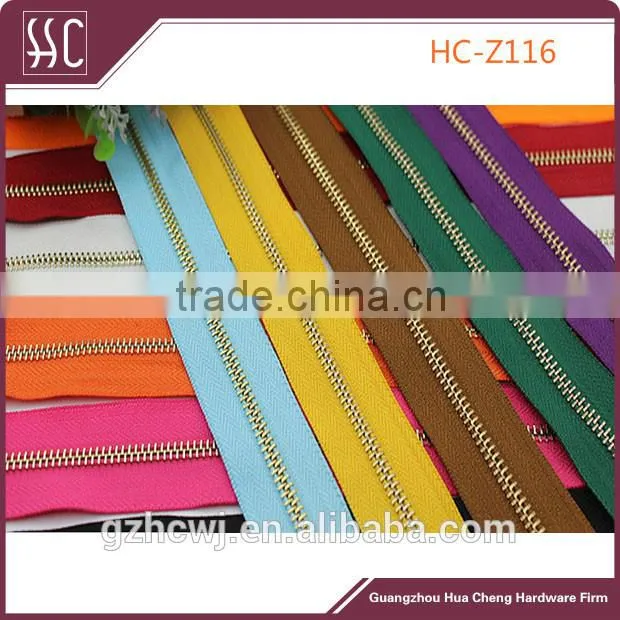 high quality zipper, various color zipper cloth, Guangzhou zipper factory