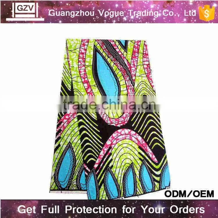 alibaba hot sale vogue brand high quality 100% cotton guinea brocade african peacock wax fabric dressess