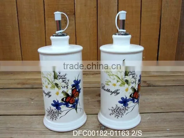 Handmade Ceramic Mug with Flowers and Butterfly Decal for Tea Coffee