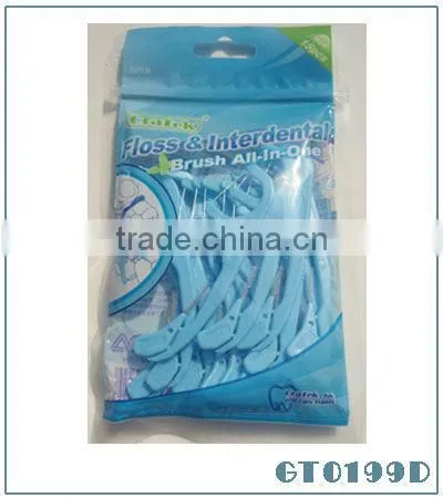 Dental Floss & Interdental Brush with Toothpick All-In-One