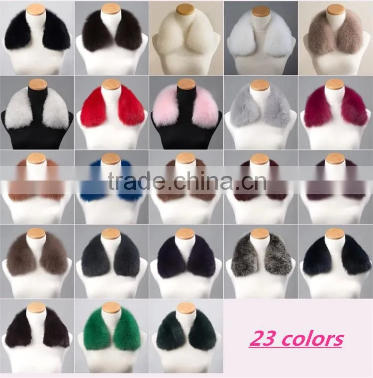 Big Genuine Detachable Black Fox Fur Shawl Collar for Women Leather Jacket