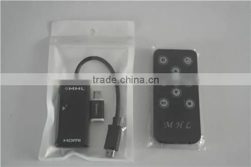 MHL Micro USB to HDMIHDTV Adapter + Remote Control For Samsung cabletolink top quality