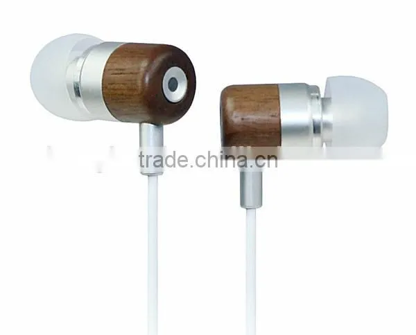 2014 hot selling stereo custom cheap wood earphone from Shenzhen headphone factory