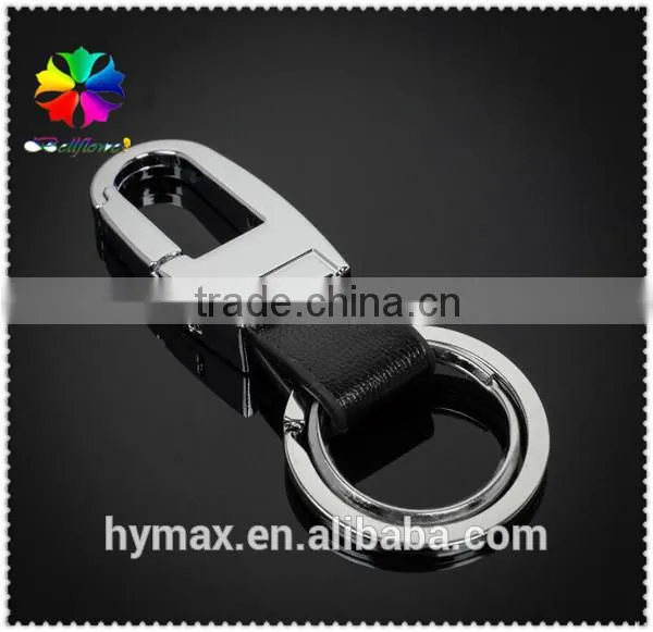 personality double loop metal custom keychain for gift