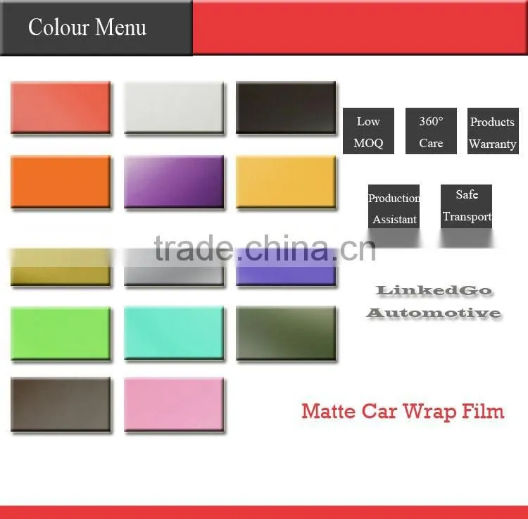 Professional Green car wrap vinyl 1.52*30M air bubble free matte vinyl wrap