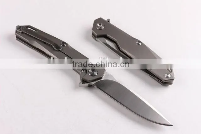 OEM TC4 Titanium alloy folding knife with D2 blades